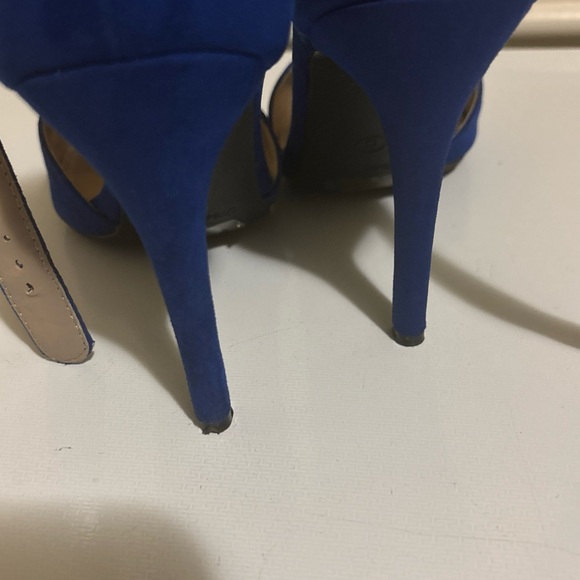 Dream Pairs Women Suede Ankle Strap Block Heels Pumps Royal Blue Size 8 - Picture 8 of 8